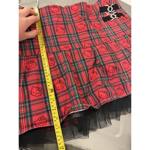 Dolls Kill x Hello Kitty Skirt Red Plaid Women's Plus 3XL - Picture 10 of 12